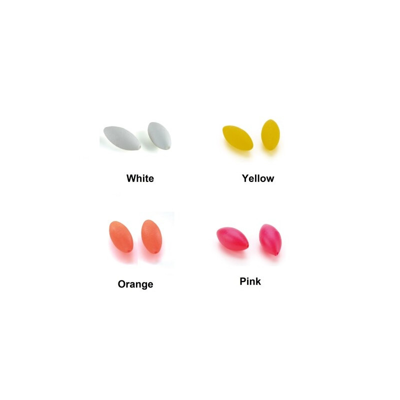 Perles flottantes ovales 14 x 7mm Phospho / Rouge Yuki (x6)